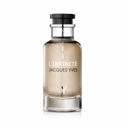 Fragrance World L'Infinite Jacques Yves EDP 100 ml — producto visto de frente; composición completa; sobre fondo blanco