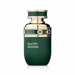 Fragrance World Sultry Woods EDP 80 ml — товар спереди; полная композиция; на белом фоне