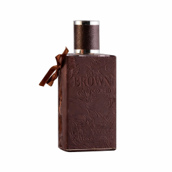 Fragrance World Brown Orchid EDP 80 ml — товар спереди; полная композиция; с ингредиентами аромата