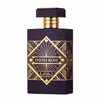 Lattafa Perfume INFINI ROSE EDP 100 ml — producto visto de frente; primer plano; sobre fondo blanco
