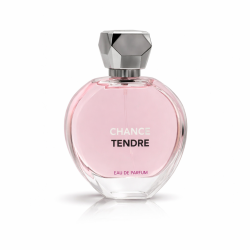 Fragrance World Chance Tendre EDP 100 ml — produit vu de face; composition complète; sur fond blanc