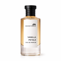Fragrance World Montera Vanilla Petals EDP 100 ml — product van voren; volledige compositie; op een witte achtergrond