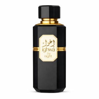 Fragrance World Ighwa Night EDP 100 ml — product van voren; close-up; op een witte achtergrond
