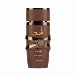 Lattafa Perfume Asad Bourbon EDP 100 ml — продукт отпред; цялостна композиция; на бял фон