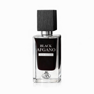 Fragrance World Black Afgano EDP 60 ml — tume ristkülikukujuline pudel tekstuurse musta korgi ja New Edition sildiga