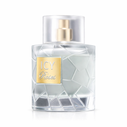 Fragrance World Icy Roses EDP 100 ml — producto visto de frente; composición completa; sobre fondo blanco