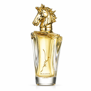 Lattafa Perfume MAAHIR EDP 100 ml — toode eestvaates; lähivaade; valgel taustal