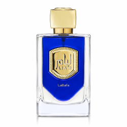 Lattafa Perfume Liam Blue Shine EDP 100 ml — товар спереди; крупный план; на белом фоне