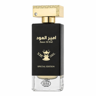 Fragrance World Ameer Al Oud VIP Special Edition EDP 100 ml — produkt zepředu; detail; na bílém pozadí
