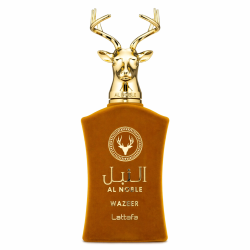 Lattafa Perfume Wazeer Al Noble EDP 100 ml — товар спереди; крупный план; на белом фоне