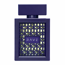 Lattafa Perfume Rave Now Intense EDP 100 ml — produkt set forfra; nærbillede; på hvid baggrund