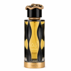 Lattafa Perfume Teriaq Intense EDP 100 ml — product van voren; close-up; op een witte achtergrond