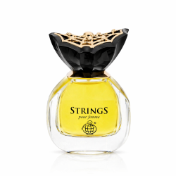 Fragrance World Strings Pour Femme EDP 80 ml — produktas iš priekio; visa kompozicija; baltame fone