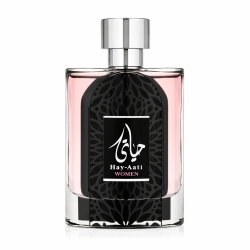 Lattafa Perfume Hayaati Woman EDP 100 ml — товар спереди; крупный план; на белом фоне