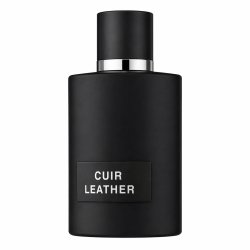 Fragrance World Cuir Leather EDP 100 ml — produkt zepředu; detail; na bílém pozadí