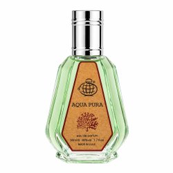 Fragrance World Aqua Pura EDP 50 ml — товар спереди; крупный план; на белом фоне