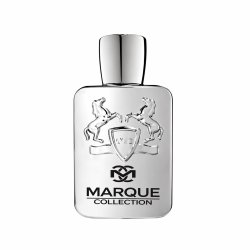Fragrance World Marque 117 EDP 25 ml — высокий серебристый флакон с округлыми плечами и эмблемой лошадей