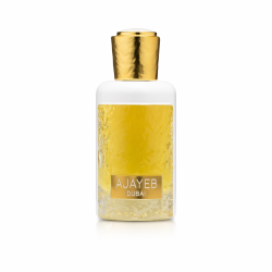 Lattafa Perfume Ajayeb Dubai Portrait EDP 100 ml — produkt set forfra; fuld komposition; på hvid baggrund