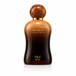 Lattafa Perfume Caramel Oud EDP 100 ml — товар спереди; полная композиция; на белом фоне