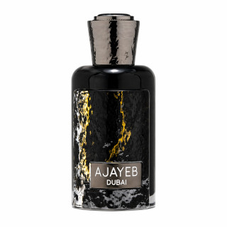 Lattafa Perfume Ajayeb Dubai EDP 100 ml — toode eestvaates; lähivaade; valgel taustal