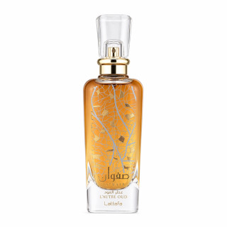 Lattafa Perfume Safwaan L'autre Oud EDP 100 ml — produkt zepředu; detail; na bílém pozadí