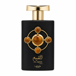 Lattafa Perfume Al Qiam Gold EDP 100 ml — товар спереди; крупный план; на белом фоне
