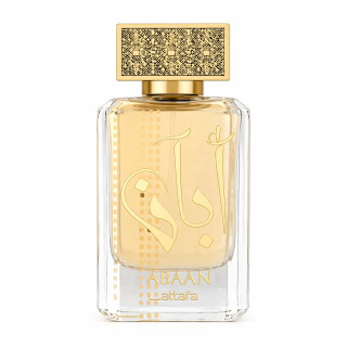 Lattafa Perfume Abaan EDP 100 ml — товар спереди; крупный план; на белом фоне