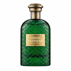 Fragrance World Green Sapphire EDP 100 ml — продукт отпред; близък план; на бял фон