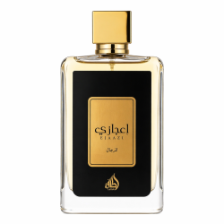 Lattafa Perfume EJAAZI EDP 100 ml — produktas iš priekio; artimas vaizdas; baltame fone