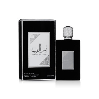 Lattafa Perfume Ameer Al Arab EDP 100 ml — продукт и опаковка; близък план; на бял фон