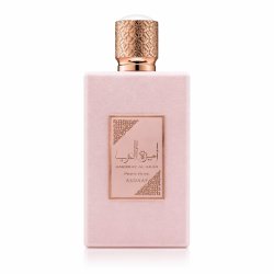 Lattafa Perfume Ameerat Al Arab Prive Rose EDP 100 ml — товар спереди; крупный план; на белом фоне