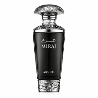 Fragrance World Miraj Absolu EDP 100 ml — product van voren; close-up; op een witte achtergrond