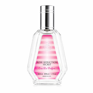 Fragrance World Rose Seduction Secret EDP 50 ml — produkt od przodu; zbliżenie; na białym tle