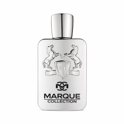 Fragrance World Marque 117 EDP 25 ml — frasco plateado cuadrado con esquinas redondeadas y emblema de caballos