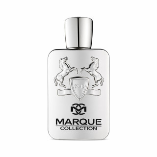 Fragrance World Marque 117 EDP 25 ml — frasco plateado cuadrado con esquinas redondeadas y emblema de caballos