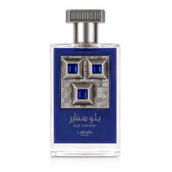 Lattafa Perfume Pride Blue Sapphire EDP 100 ml — товар спереди; крупный план; на белом фоне