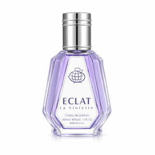 Fragrance World Eclat La Violet EDP 50 ml — toode eestvaates; täiskompositsioon; valgel taustal