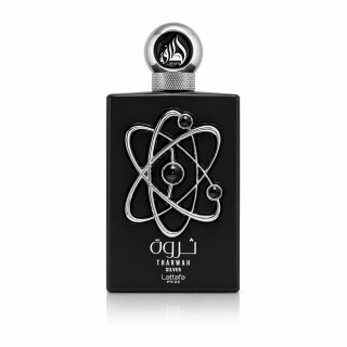 Lattafa Perfume Pride Tharwah Silver EDP 100 ml — toode eestvaates; täiskompositsioon; valgel taustal