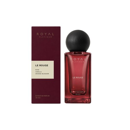 Royal Platinum LE ROUGE Extrait de Parfum 100 ml — toote vaade; täiskompositsioon; valgel taustal; lähim kadreering