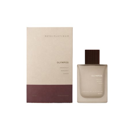 Royal Platinum OLYMPOS ZEUGMA Extrait de Parfum 100 ml — toode ja pakend; täiskompositsioon; valgel taustal