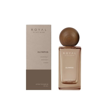 Royal Platinum OLYMPOS ZEUGMA Extrait de Parfum 100 ml — toote vaade; täiskompositsioon; valgel taustal; lähim kadreering