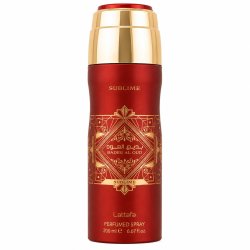 Lattafa Perfume Bade'e Al Oud SUBLIME 200 ml — товар спереди; крупный план; на белом фоне