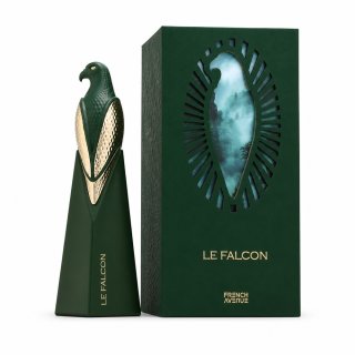 Fragrance World Le Falcon EDP 100 ml — toote pakend; lähivaade; toote infograafika
