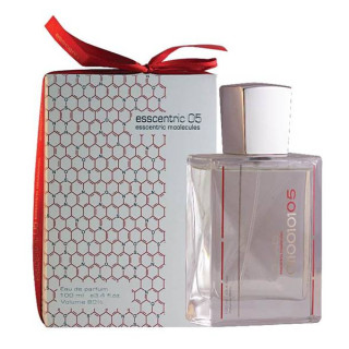 Fragrance World ESSCENTRIC 05 EDP 100 ml — produto e embalagem; grande plano muito aproximado; sobre fundo branco