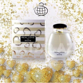 Fragrance World Real Love In White EDP 100 ml — produkto vaizdas; stambus planas; šviesiame fone