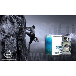 Solo Los Valientes EDP 100 ml — prodotto in un’ambientazione stilizzata; dettaglio molto ravvicinato; su sfondo bianco