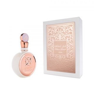 Lattafa Perfume Fakhar Rose EDP 100 ml — изображение товара; полная композиция; на белом фоне; более широкий кадр