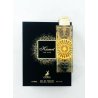 Lattafa Perfume Kismet EDP 100 ml — produktas ir pakuotė; artimas vaizdas; baltame fone