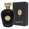 Lattafa Perfume Opulent Oud EDP 100 ml — toode ja pakend; väga lähivõte; valgel taustal