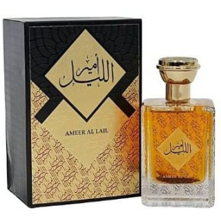 Fragrance World Ameer Al Lail EDP 100 ml — toode ja pakend; lähivaade; valgel taustal; lähim kadreering